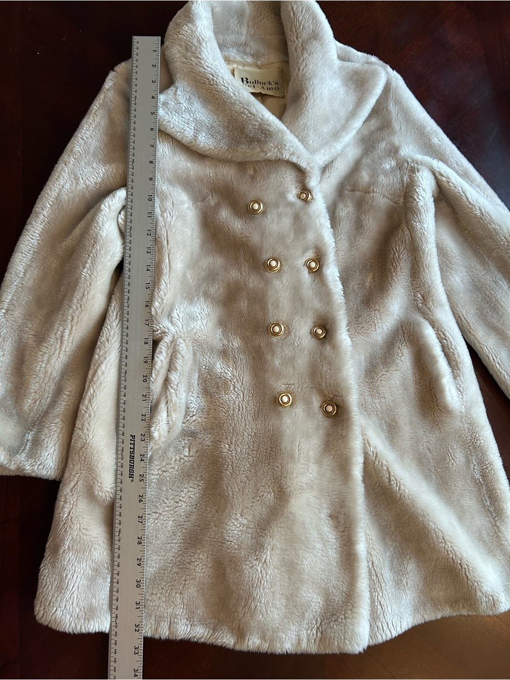 Authentic 1970s Vintage Sportowne Faux Fur Coat Bullock's Del Amo size M - Picture 5 of 12